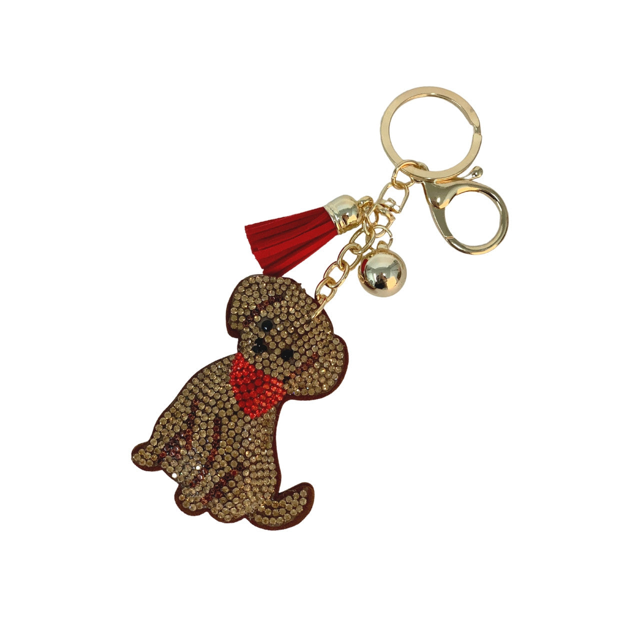 Bling Crystal Dog Tassel Keychain -