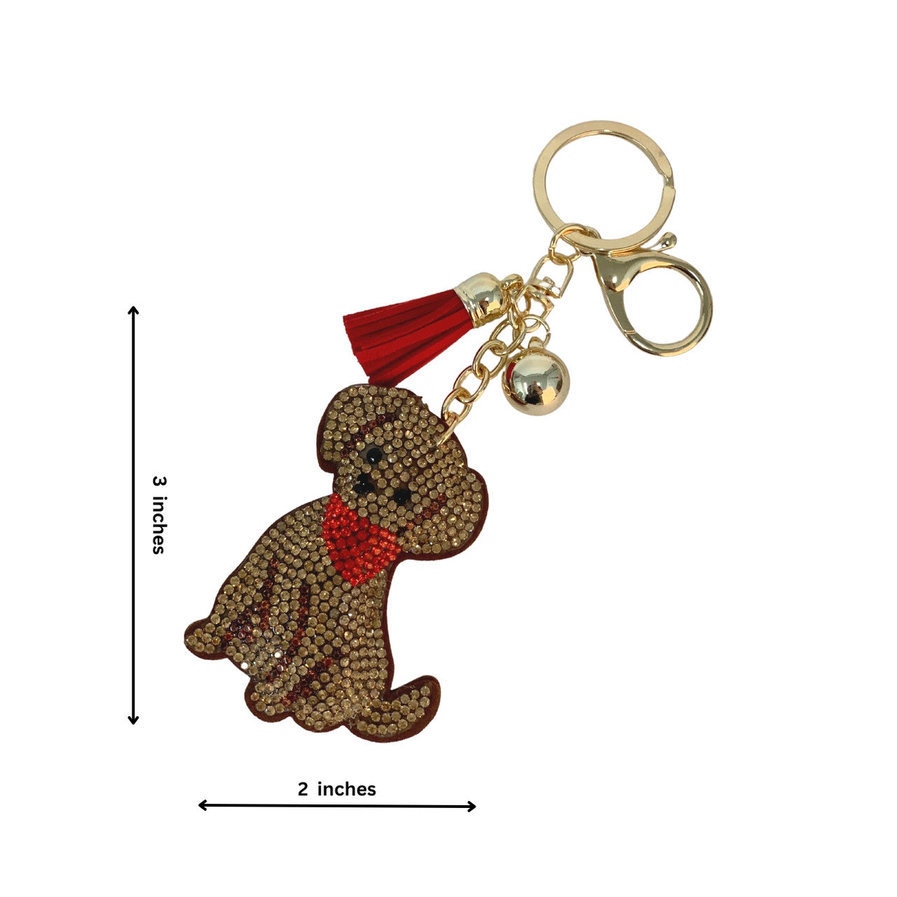 Bling Crystal Dog Tassel Keychain -