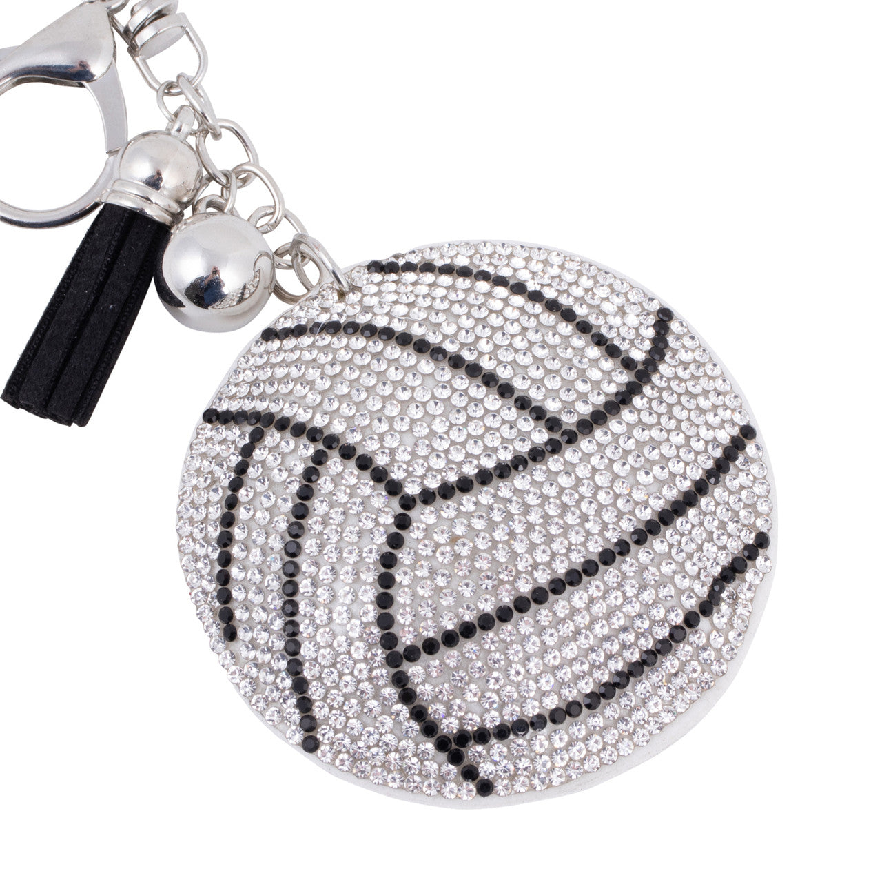 Bling Crystal Volleyball Tassel Keychain -