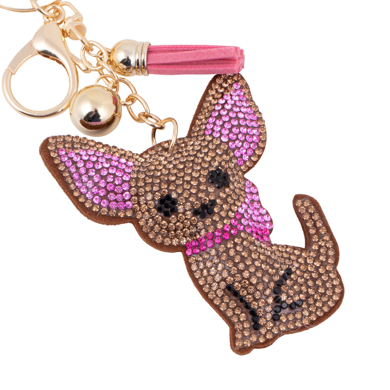 Bling Crystal Chihuahua Tassel Keychain -