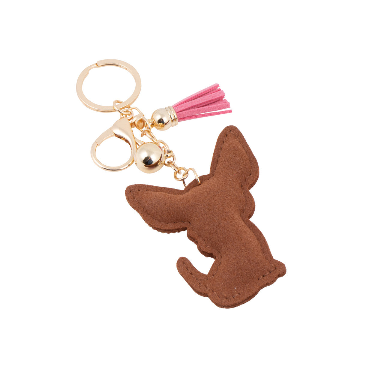 Bling Crystal Chihuahua Tassel Keychain -