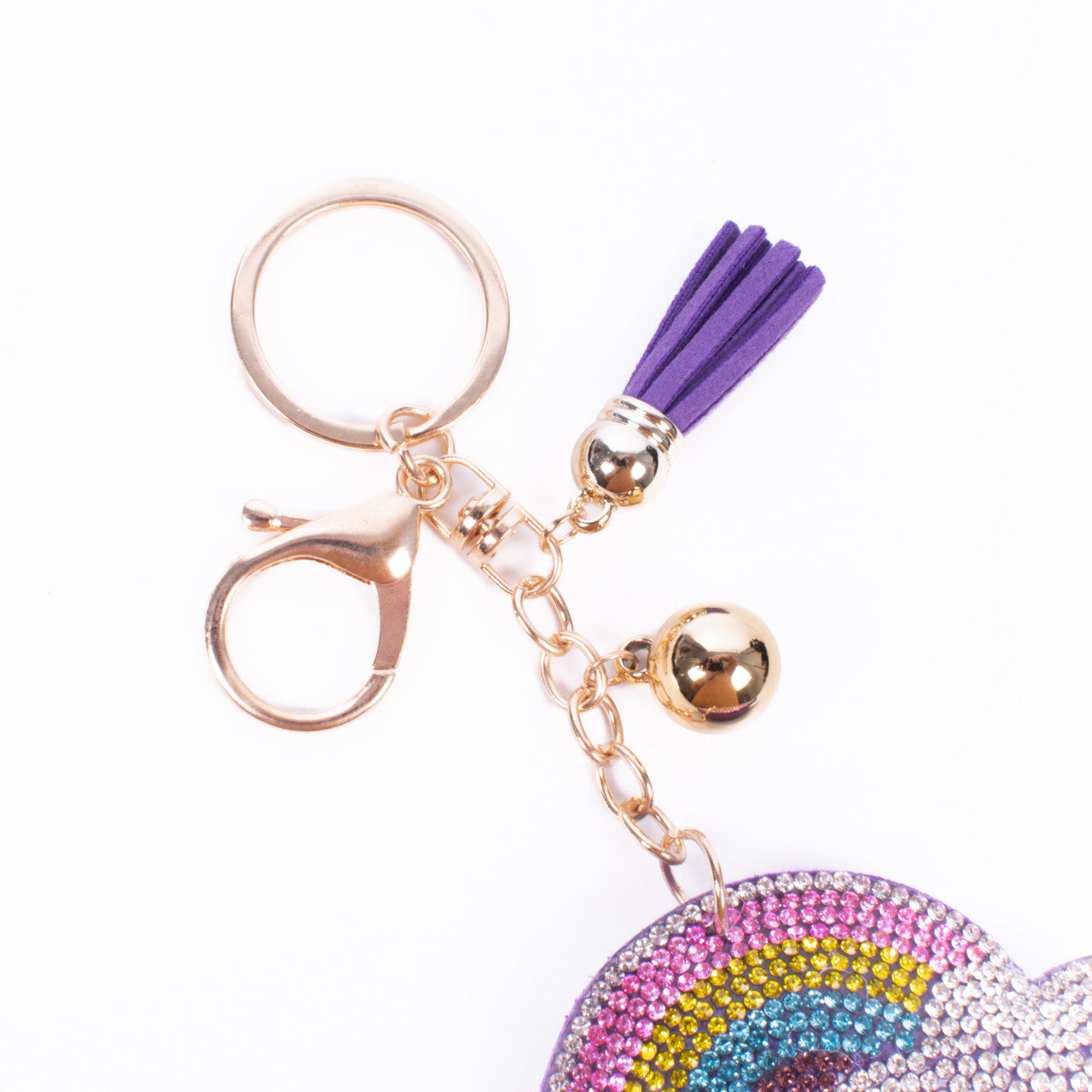 Bling Crystal Rhinestone Rainbow Star Cloud Keychain -