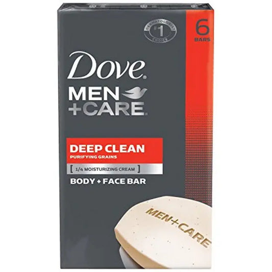 Dove Men+Care Body and Face Bar Deep Clean 4 Oz 6 Bars - FS GIFTS