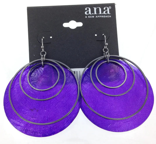 A.N.A Purple Shell Earrings - FS GIFTS