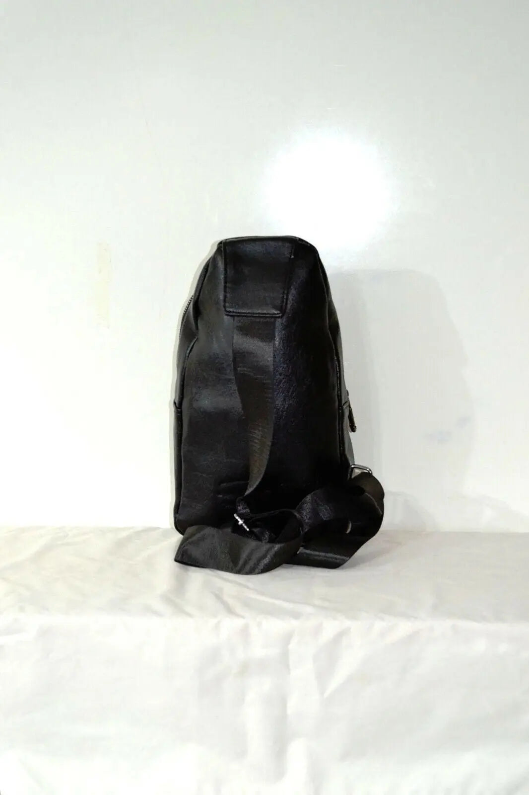 Black Synthetic Leather Crossbody Sling Bag - Backpacks, By Westend - Image #2