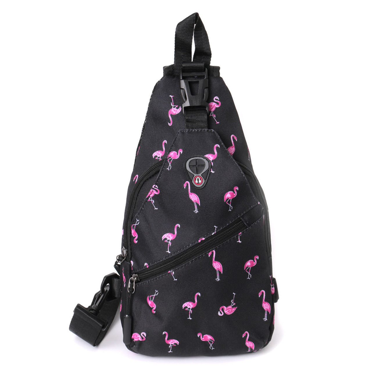 Novelty Sport Black Flamingo Sling Bag Crossbody-By Westend