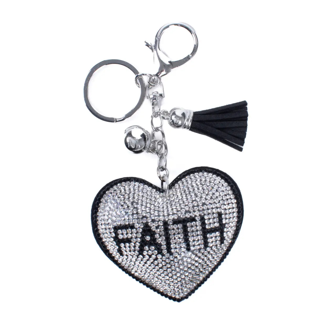 Bling Crystal Rhinestone Faith Heart Keychain-By Nollia - Image #1