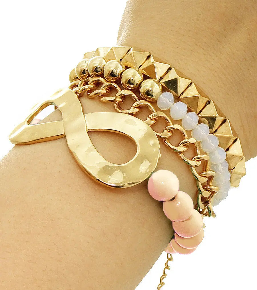 Gold/Plated Multi Stretch Bracelet Set - FS GIFTS