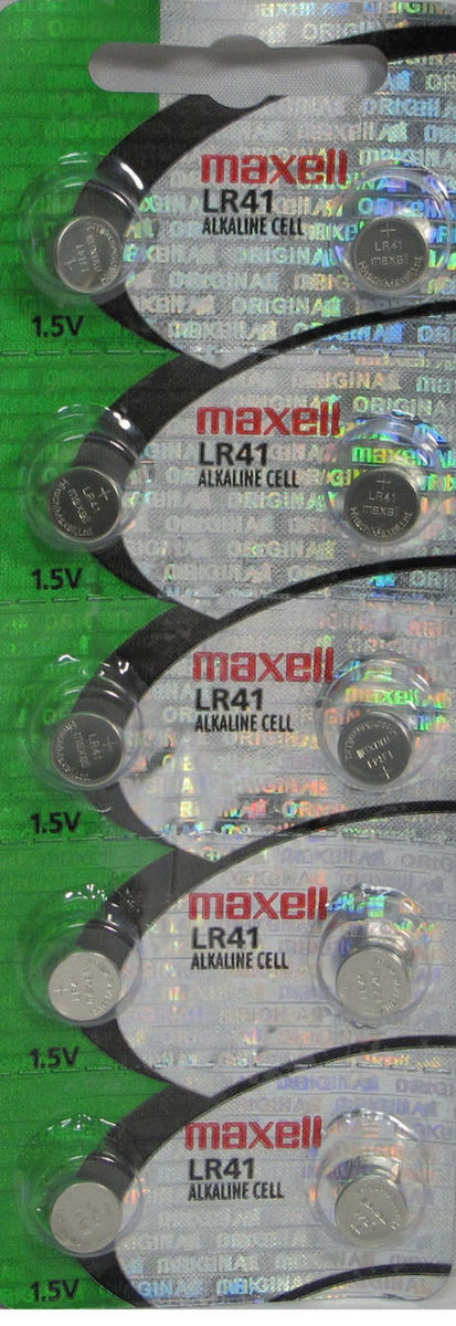 Maxell LR41 (192) Alkaline Button Cell Battery, 10 pack,