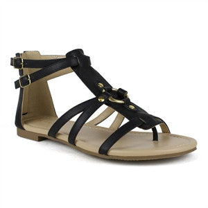 Mark and Maddux Black Multi Strap Sandal | Bishop-04 - FS GIFTS