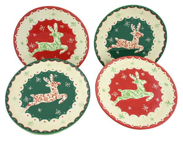 Reindeer Plate Set of 4 - FS GIFTS