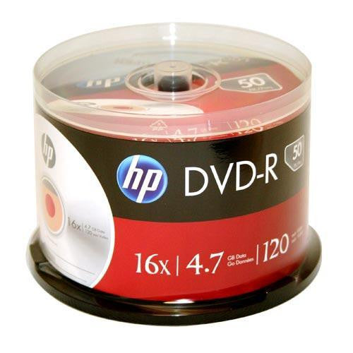 HP Branded 16X DVD-R Media 50 Pack in Cake Box (DM16050CB) - FS GIFTS