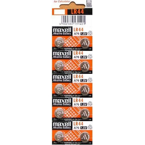 Maxell Batteries LR44 (A76, AG13) Alkaline Button Size Battery,10 Pack - FS GIFTS