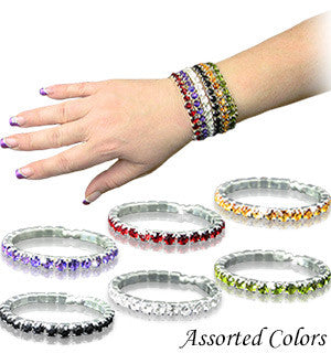 Fashion Bracelets with Rhinestones,Set of 6, - FS GIFTS