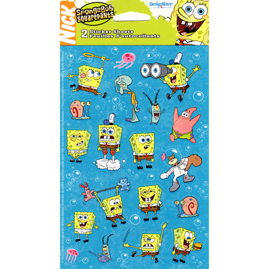 DesignWare SpongeBob Squarepants Stickers 24 Stickers per pack - FS GIFTS