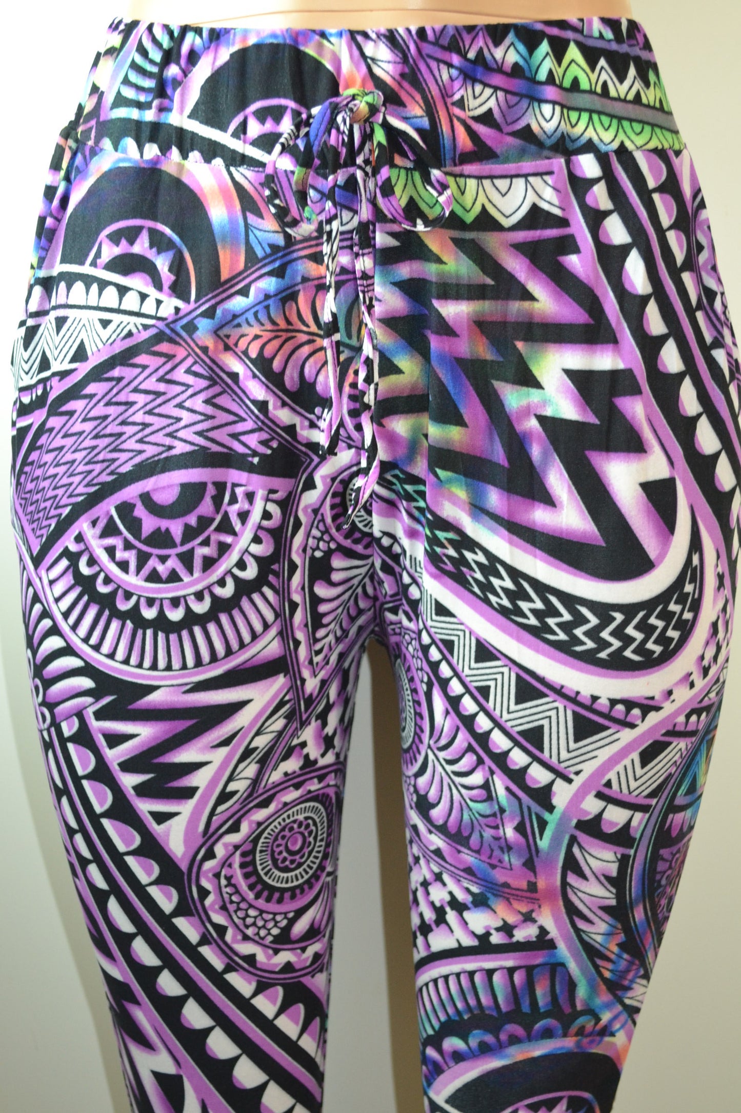 Shosho Womens Semi Harem Pants Mix Print - FS GIFTS