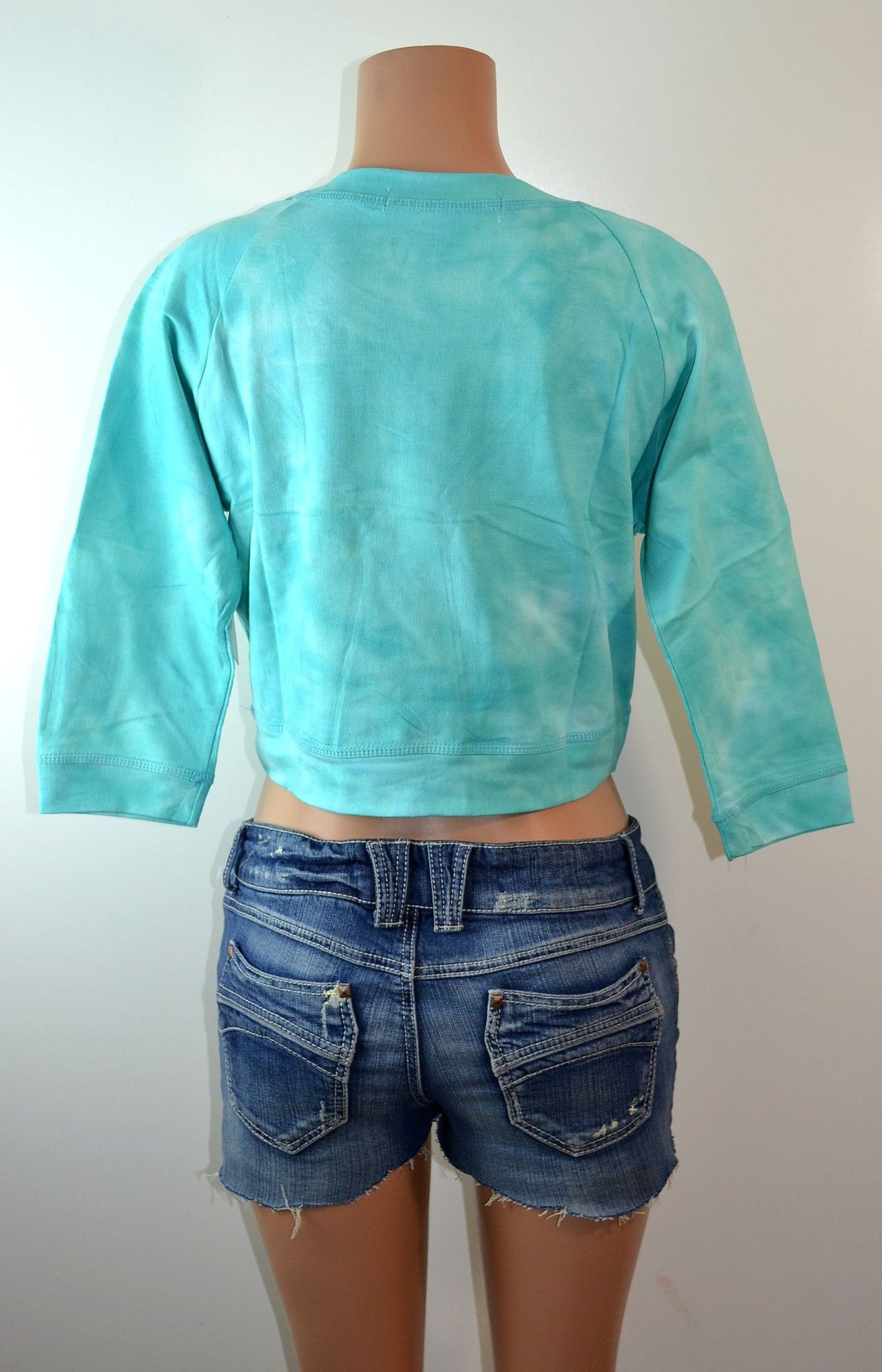 Derek Heart Subtle Cloud Tie Dye Crop Waist Sweater - FS GIFTS