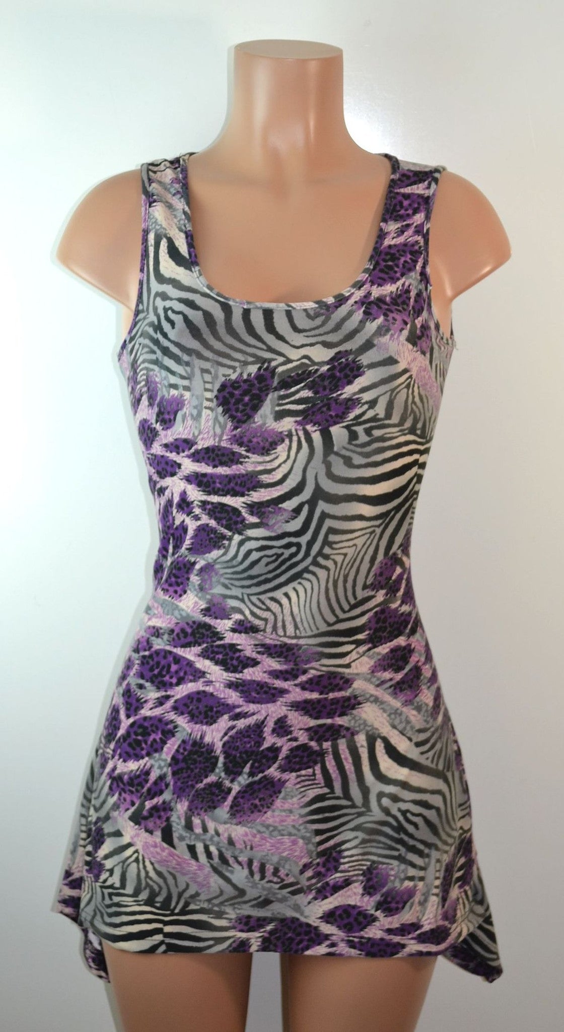 Sace Mix Animal Print Pointed Hem Corset Back Dress - FS GIFTS