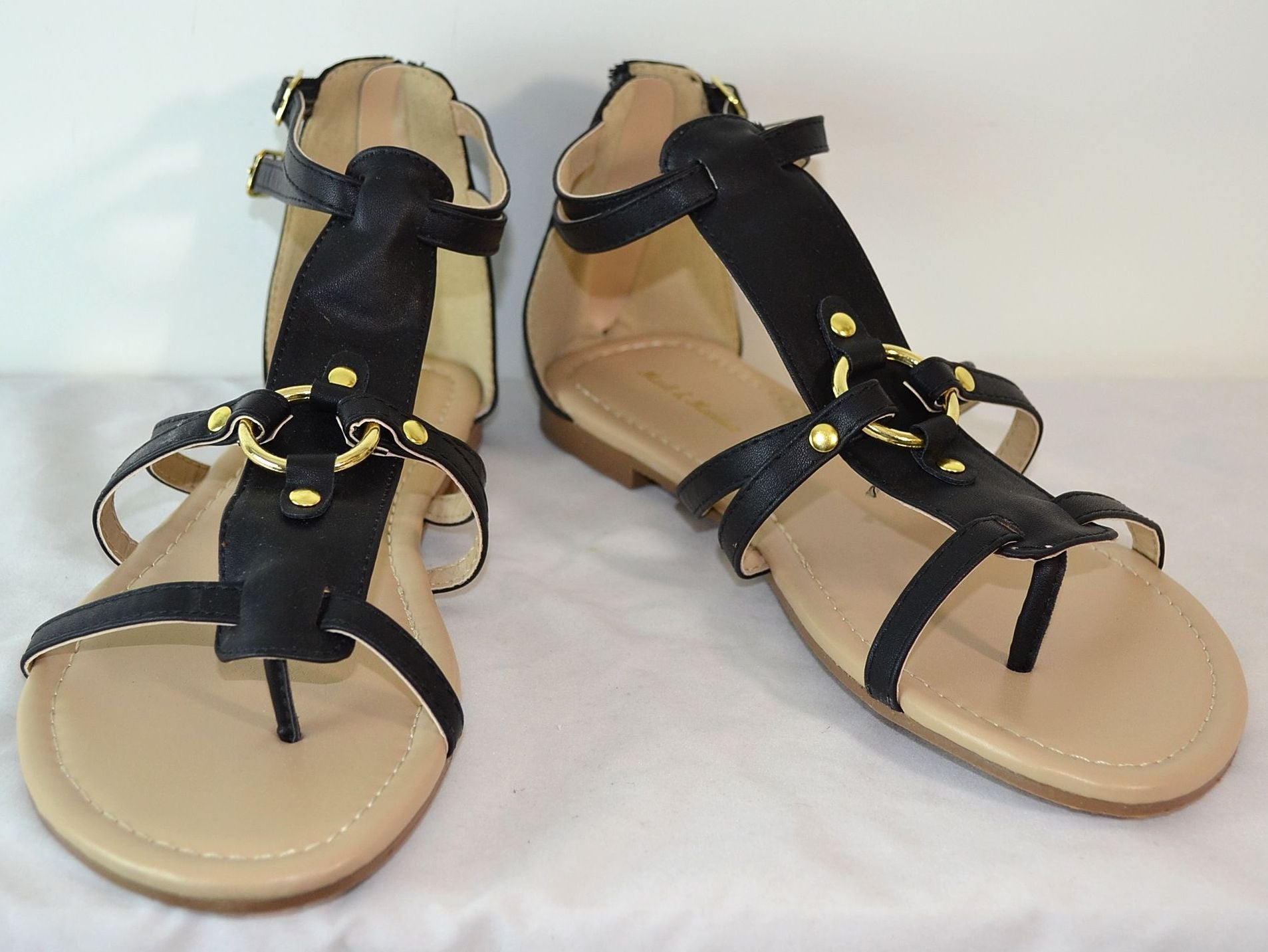 Mark and Maddux Black Multi Strap Sandal | Bishop-04 - FS GIFTS