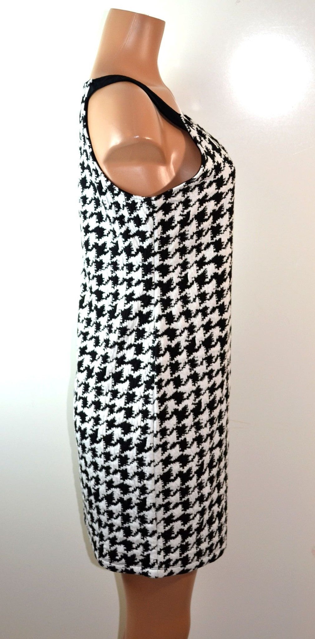 Eyeshadow Houndstooth Bodycon Dress White/Black - FS GIFTS