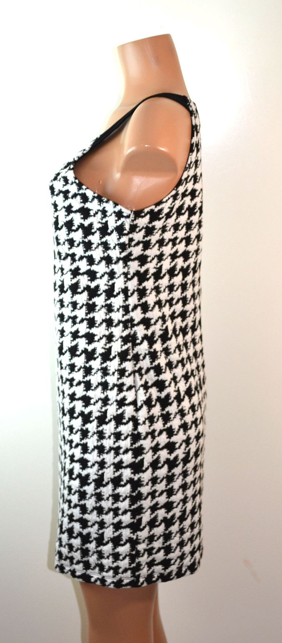 Eyeshadow Houndstooth Bodycon Dress White/Black - FS GIFTS