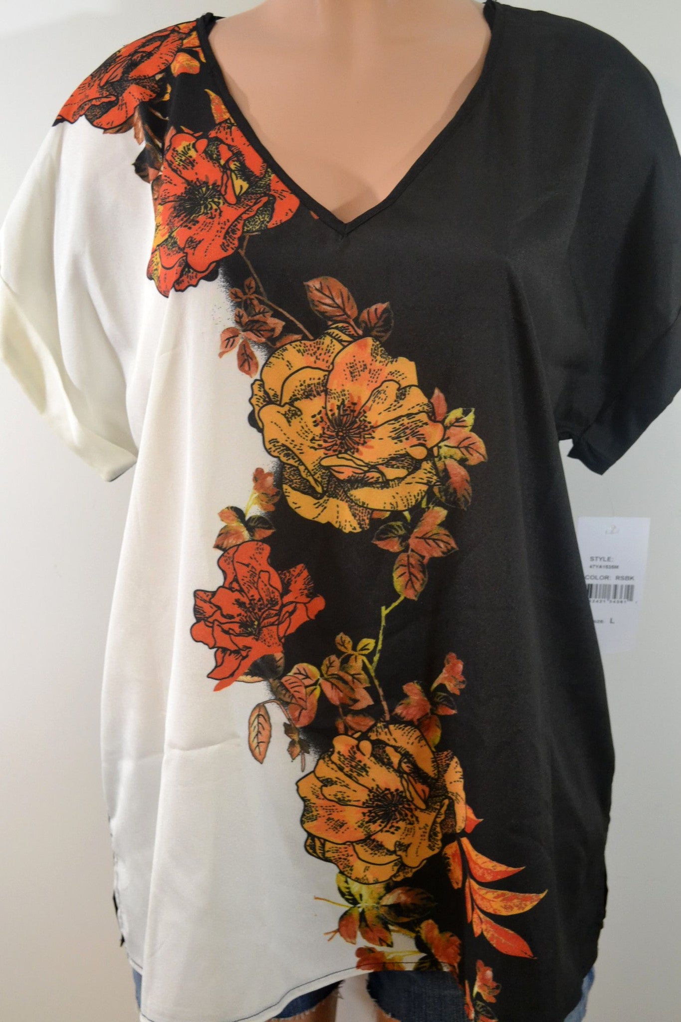 Wrapper Super Chic Floral Color Block  Top - FS GIFTS