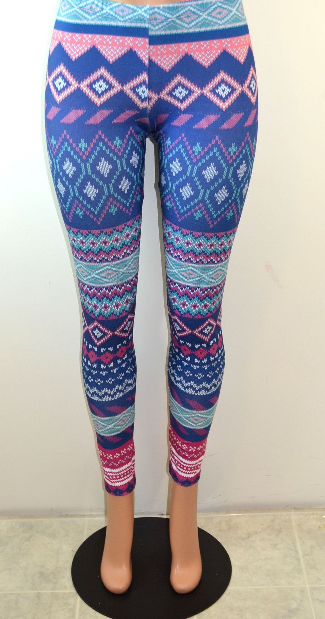 Soulmate Geo Print Leggings Blue - FS GIFTS