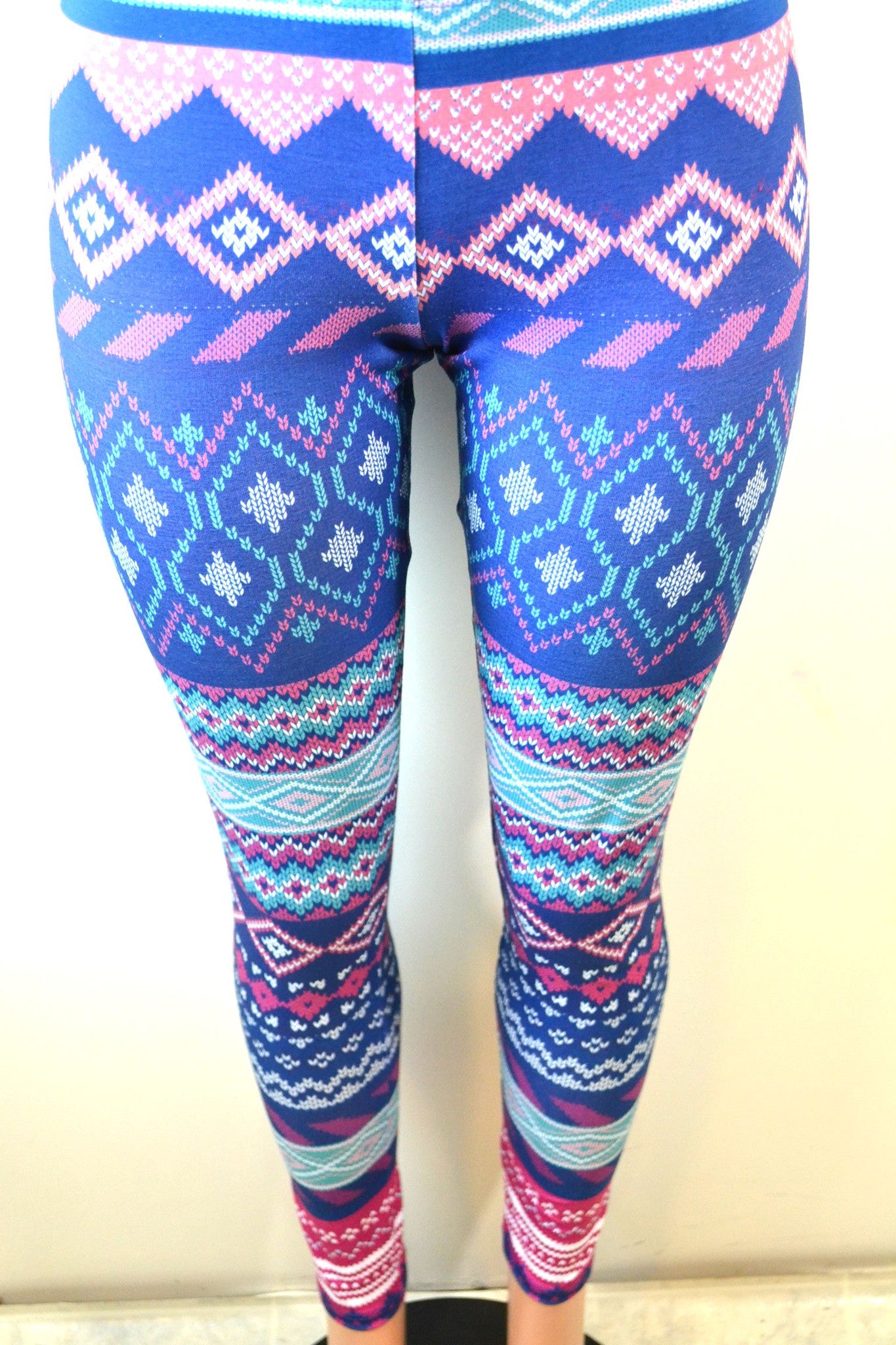 Soulmate Geo Print Leggings Blue - FS GIFTS