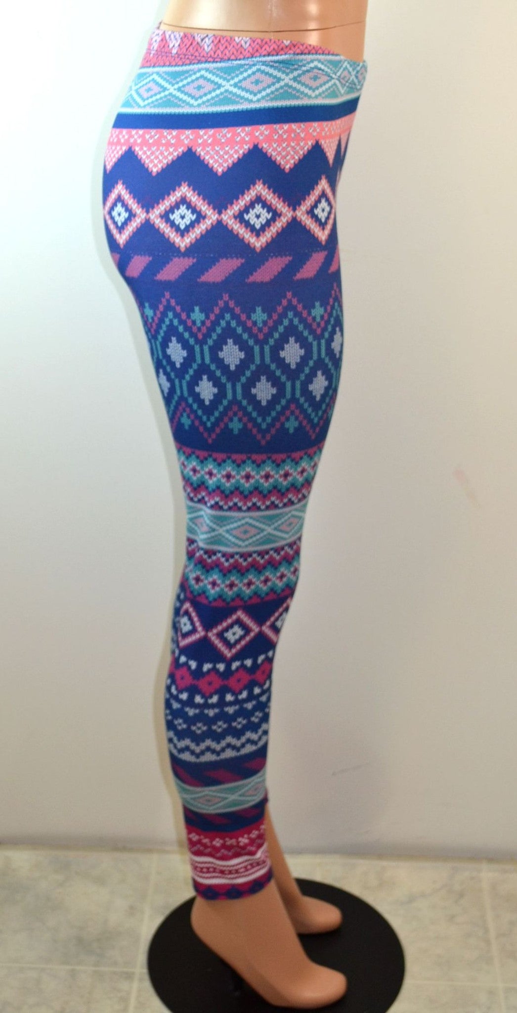 Soulmate Geo Print Leggings Blue - FS GIFTS