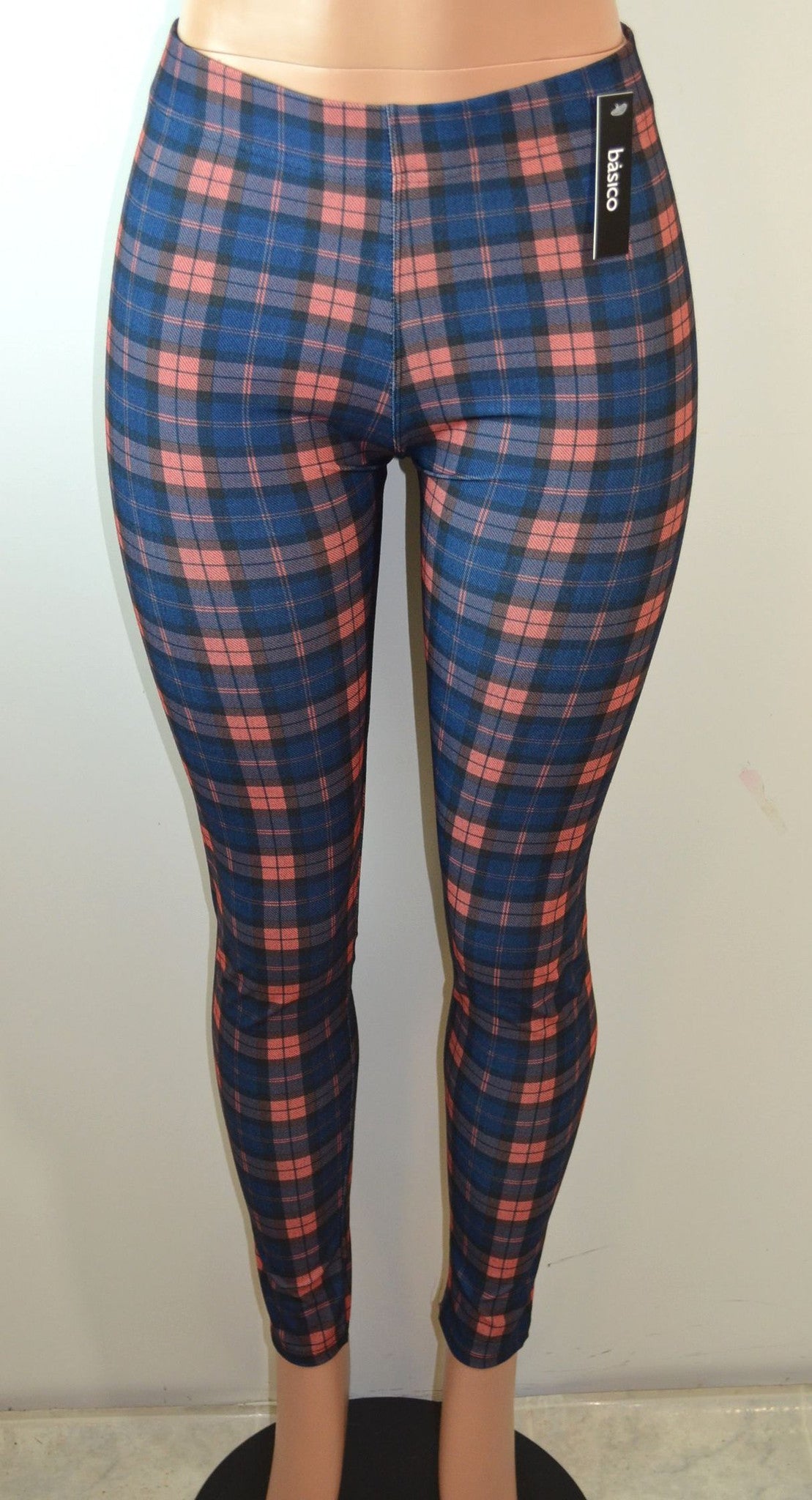 Baslco All Over Plaid Print High Waist Leggings - FS GIFTS