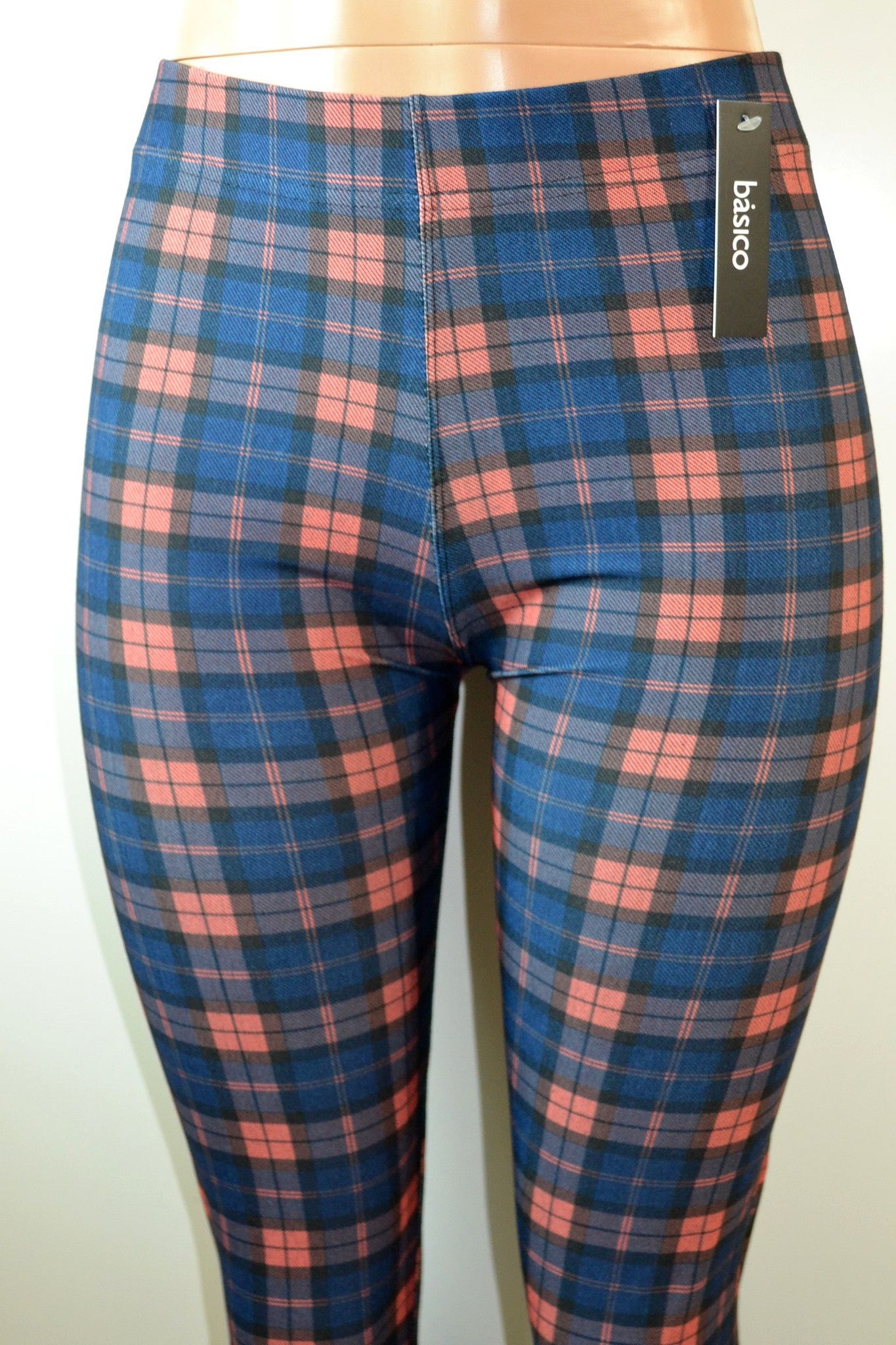 Baslco All Over Plaid Print High Waist Leggings - FS GIFTS