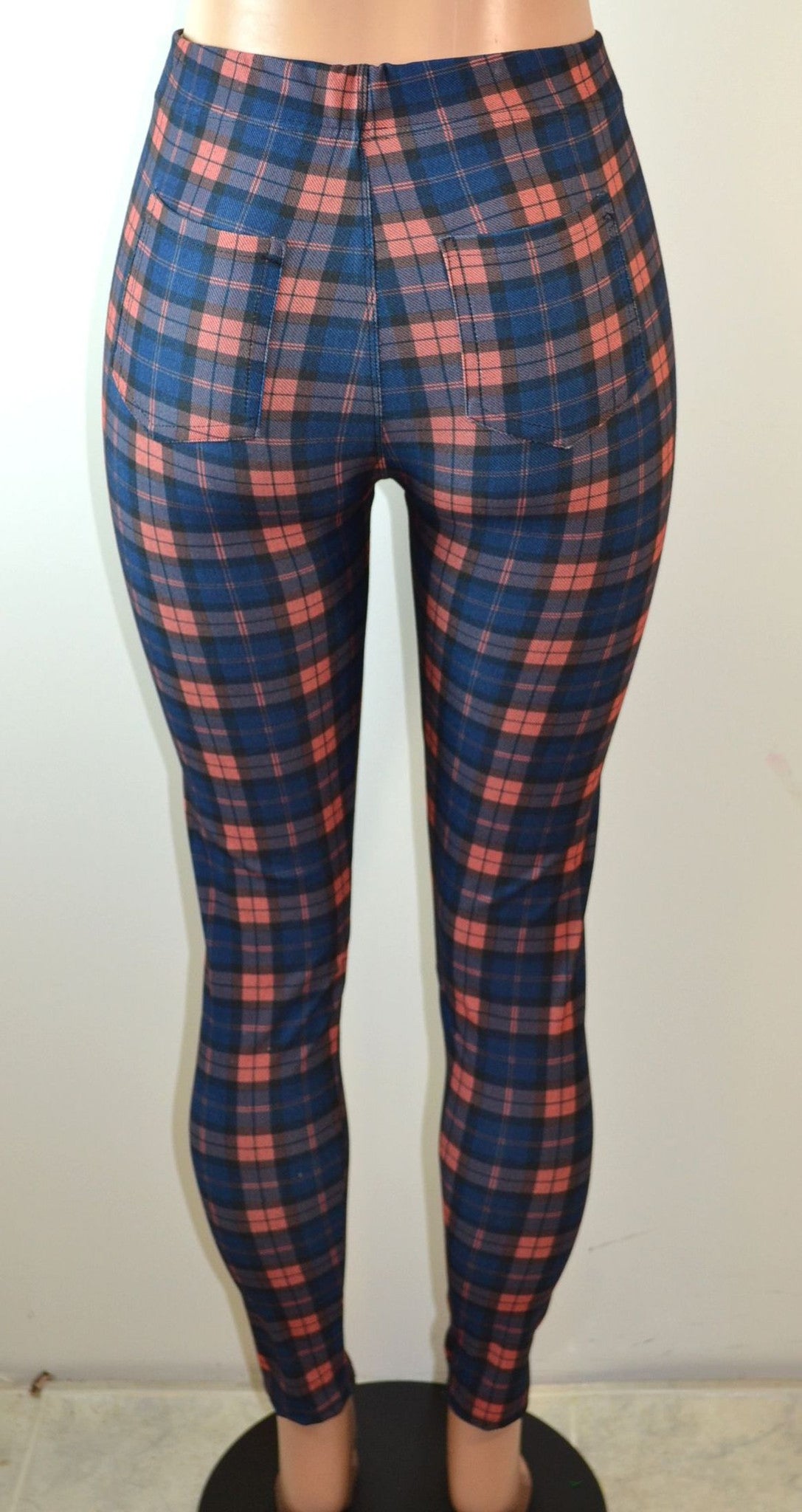 Baslco All Over Plaid Print High Waist Leggings - FS GIFTS