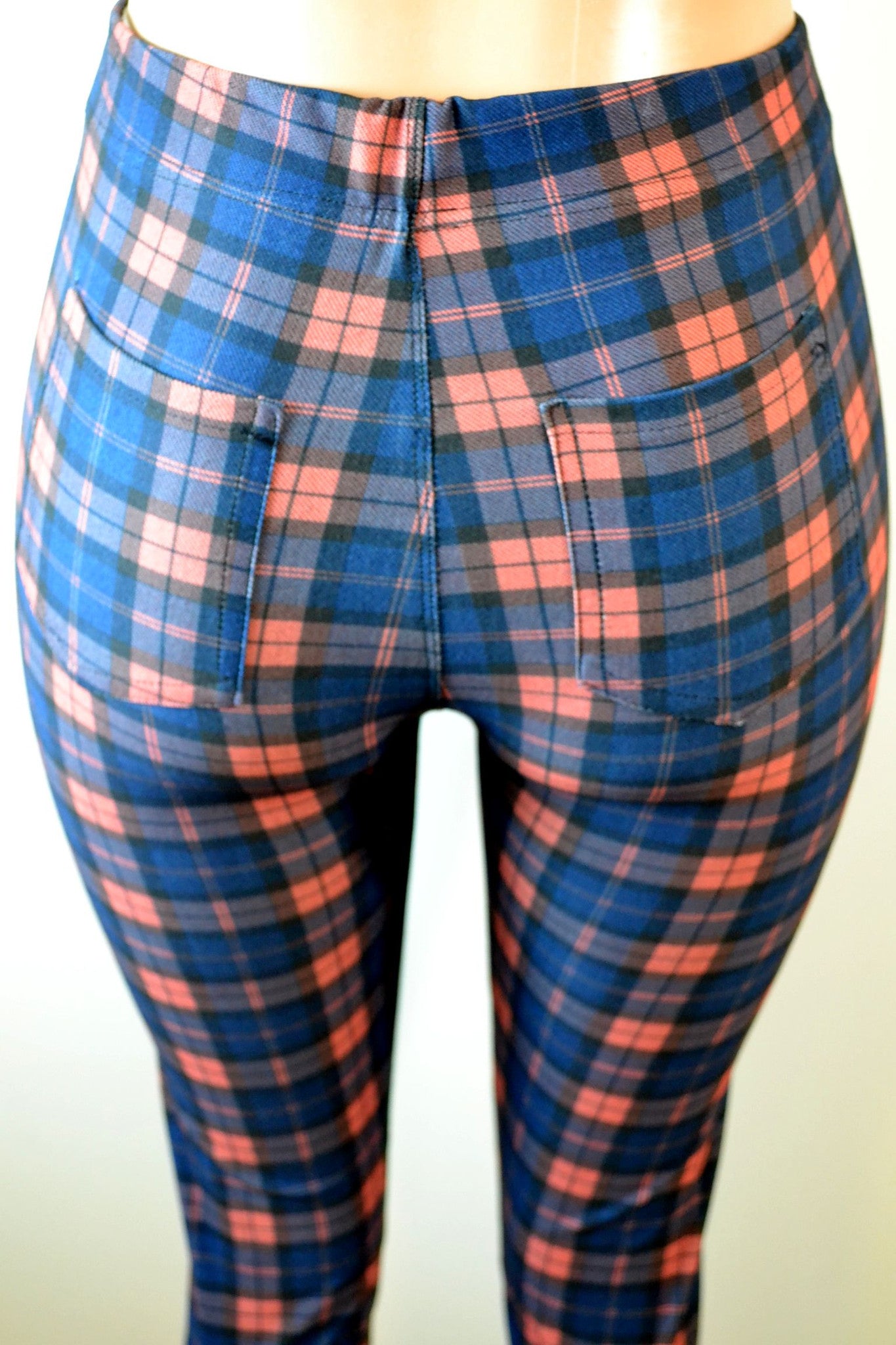 Baslco All Over Plaid Print High Waist Leggings - FS GIFTS