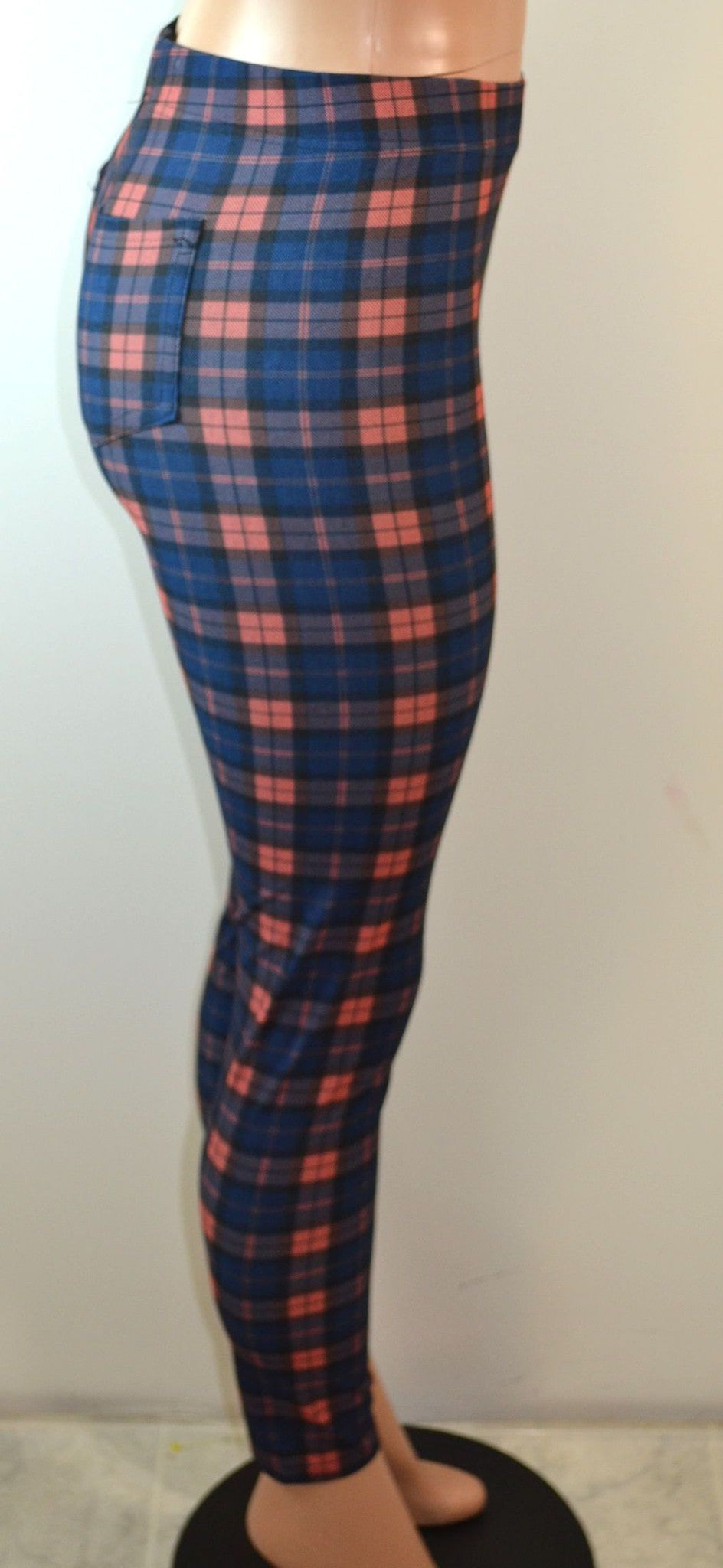 Baslco All Over Plaid Print High Waist Leggings - FS GIFTS