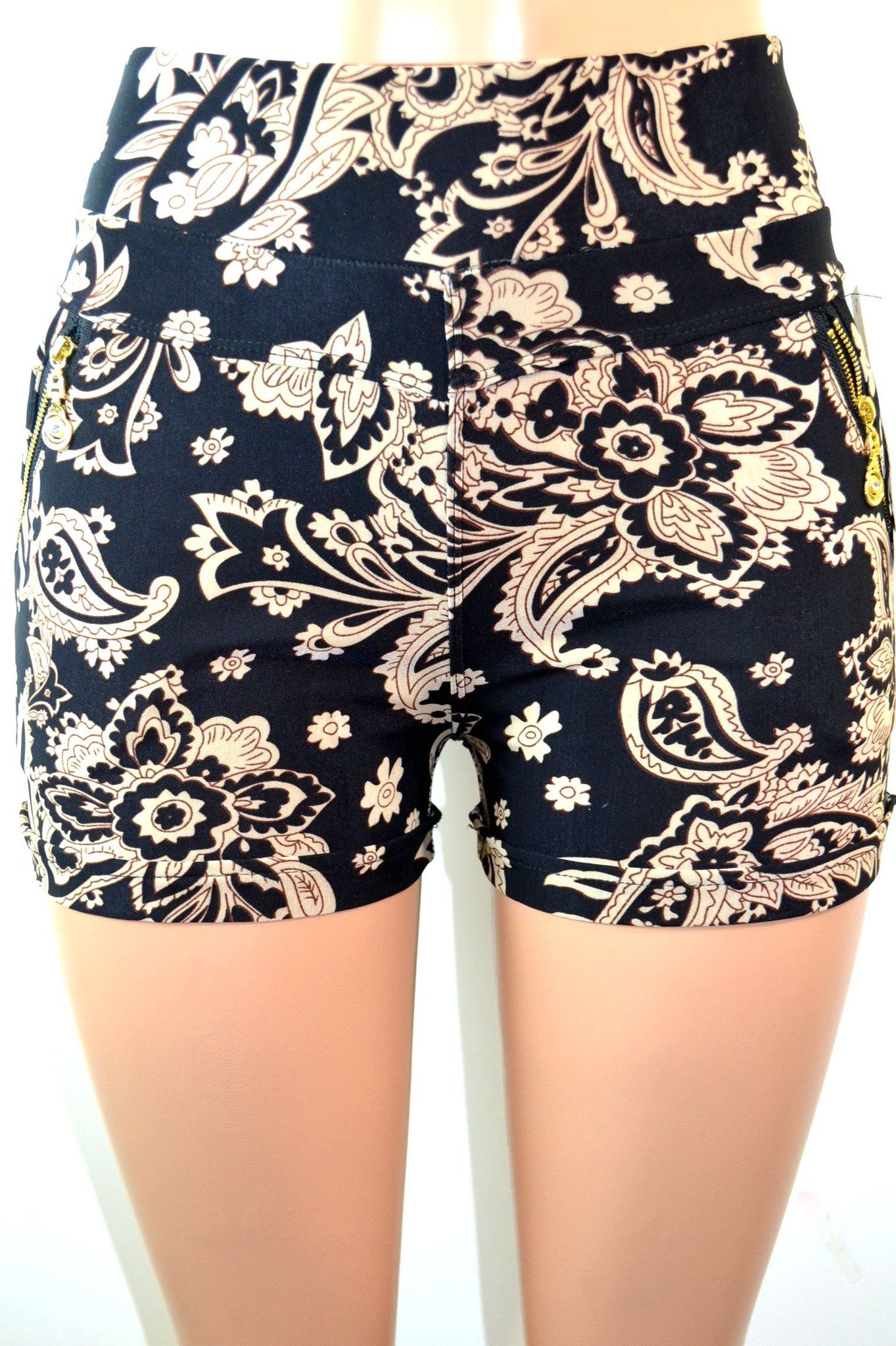 Soho Girls  Thick Waistband Paisley Print Shorts - FS GIFTS