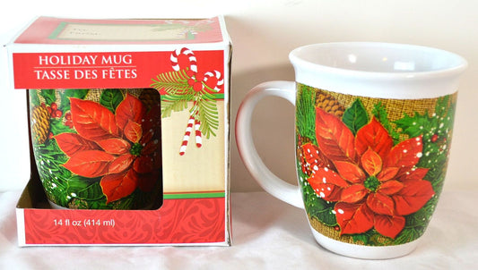 Christmas Holiday Gift-Boxed Stoneware Mugs, 14 oz. - FS GIFTS