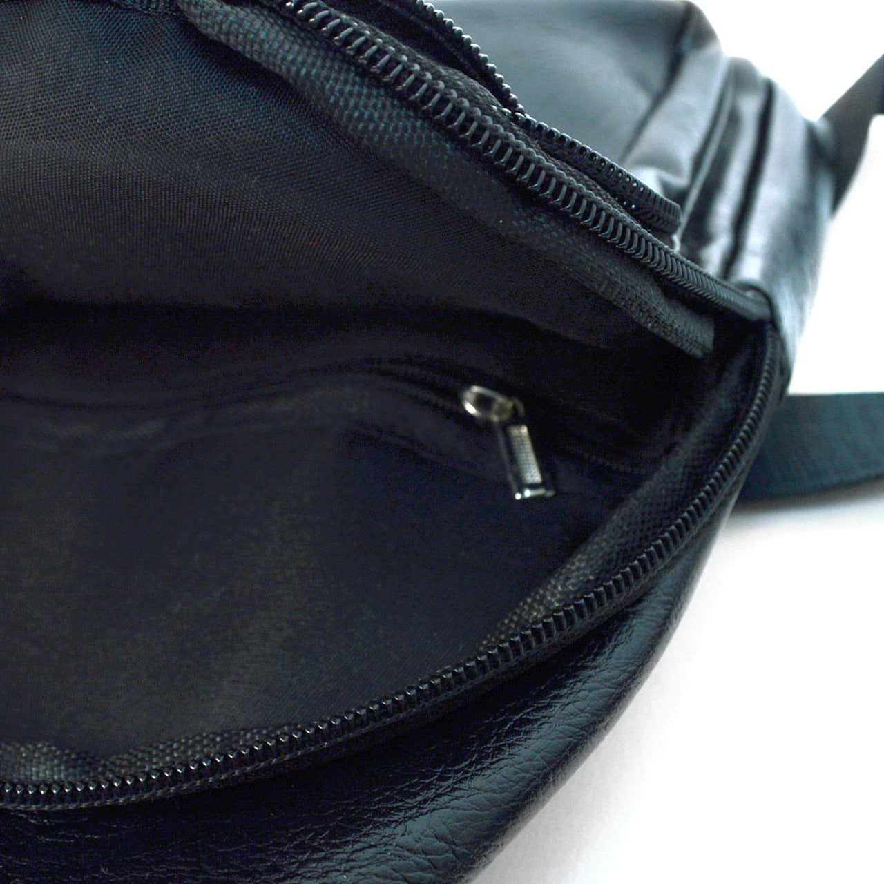 Black Synthetic Leather Crossbody Sling Bag Backpack Unisex / By Westend