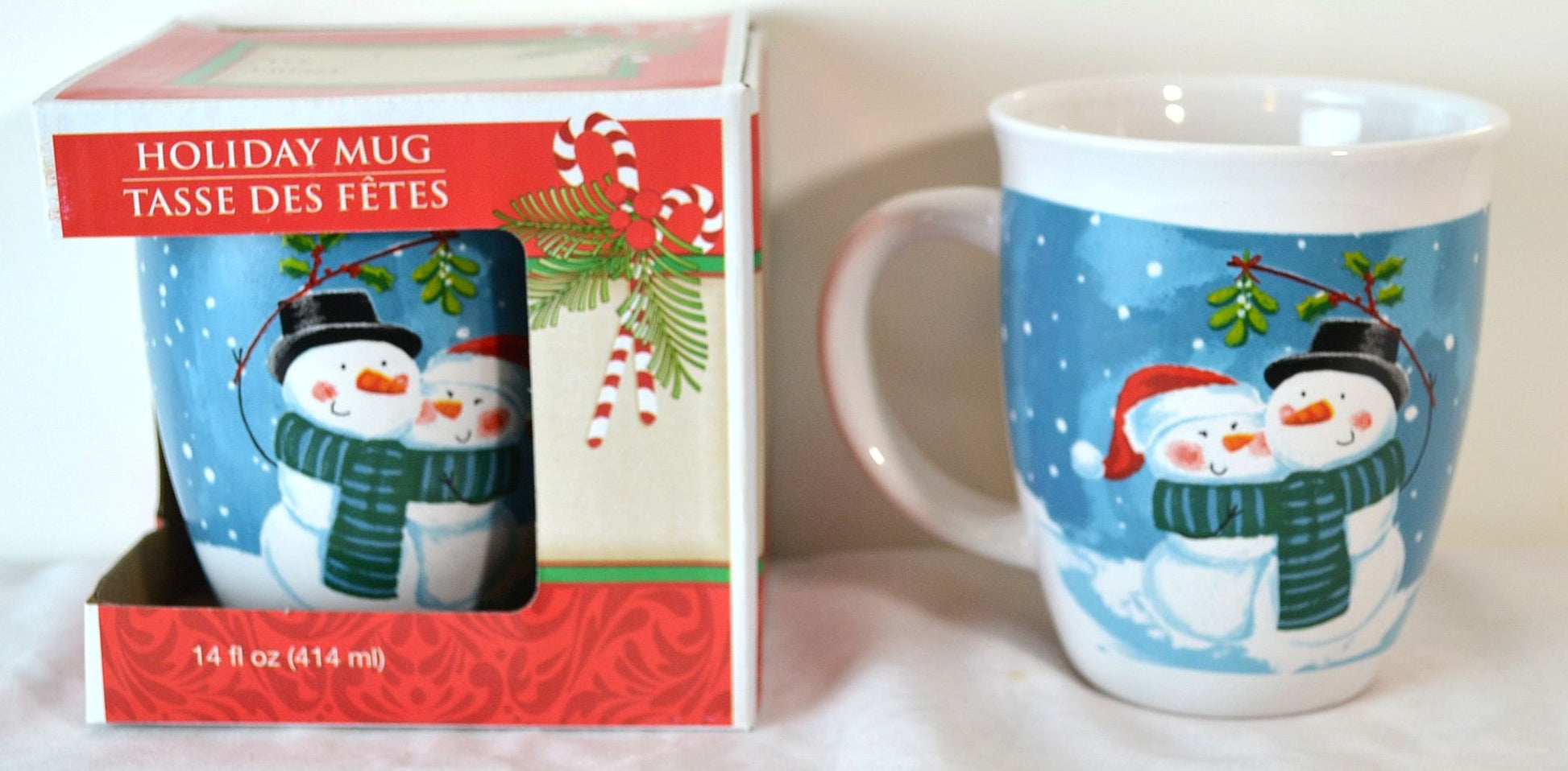 Christmas Holiday Gift-Boxed Stoneware Mugs, 14 oz. - FS GIFTS