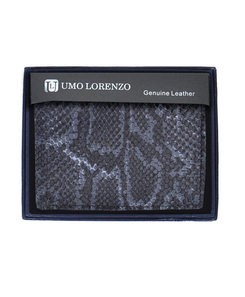 Umo Lorrenzo Men Genuine Leather Bi-Fold Wallet Snake Print - FS GIFTS