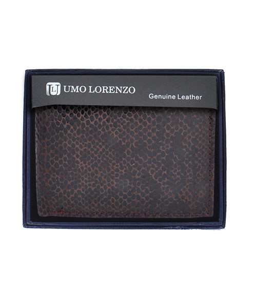 Umo Lorrenzo Men Genuine Leather Bi-Fold Wallet Snake Print - FS GIFTS