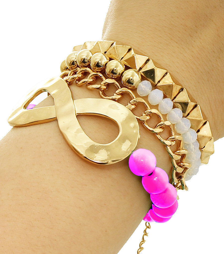 Gold/Plated Multi Stretch Bracelet Set - FS GIFTS