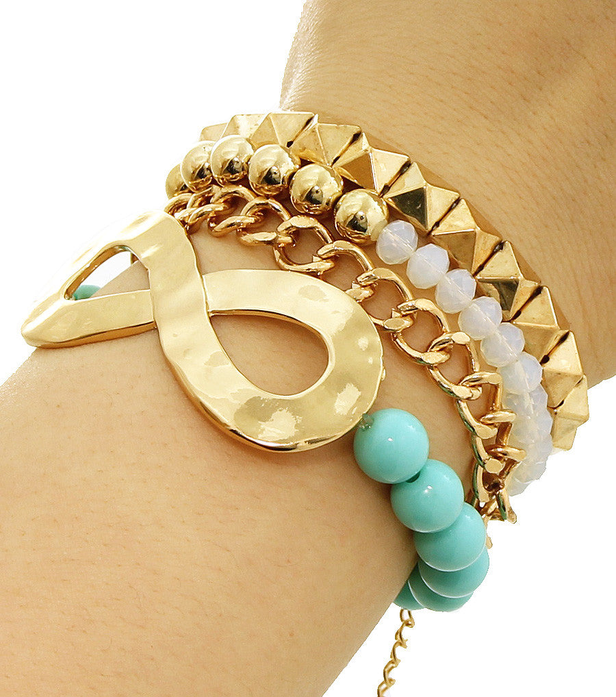 Gold/Plated Multi Stretch Bracelet Set - FS GIFTS