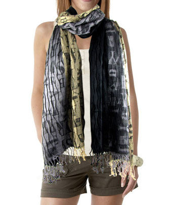 Ladies Fashion letter print crinkle scarves - FS GIFTS