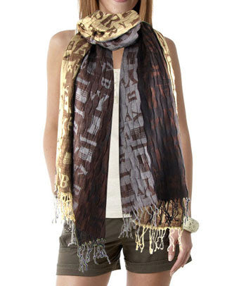 Ladies Fashion letter print crinkle scarves - FS GIFTS