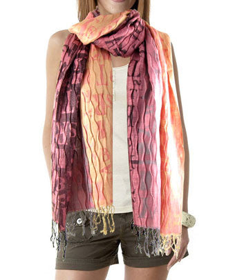 Ladies Fashion letter print crinkle scarves - FS GIFTS