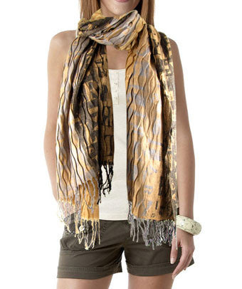 Ladies Fashion letter print crinkle scarves - FS GIFTS