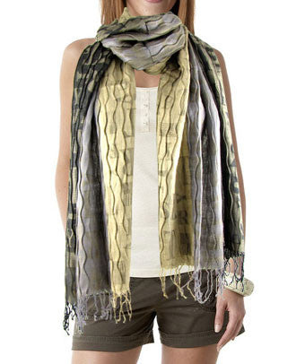 Ladies Fashion letter print crinkle scarves - FS GIFTS