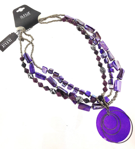 A.N.A Purple Shell Necklace - FS GIFTS