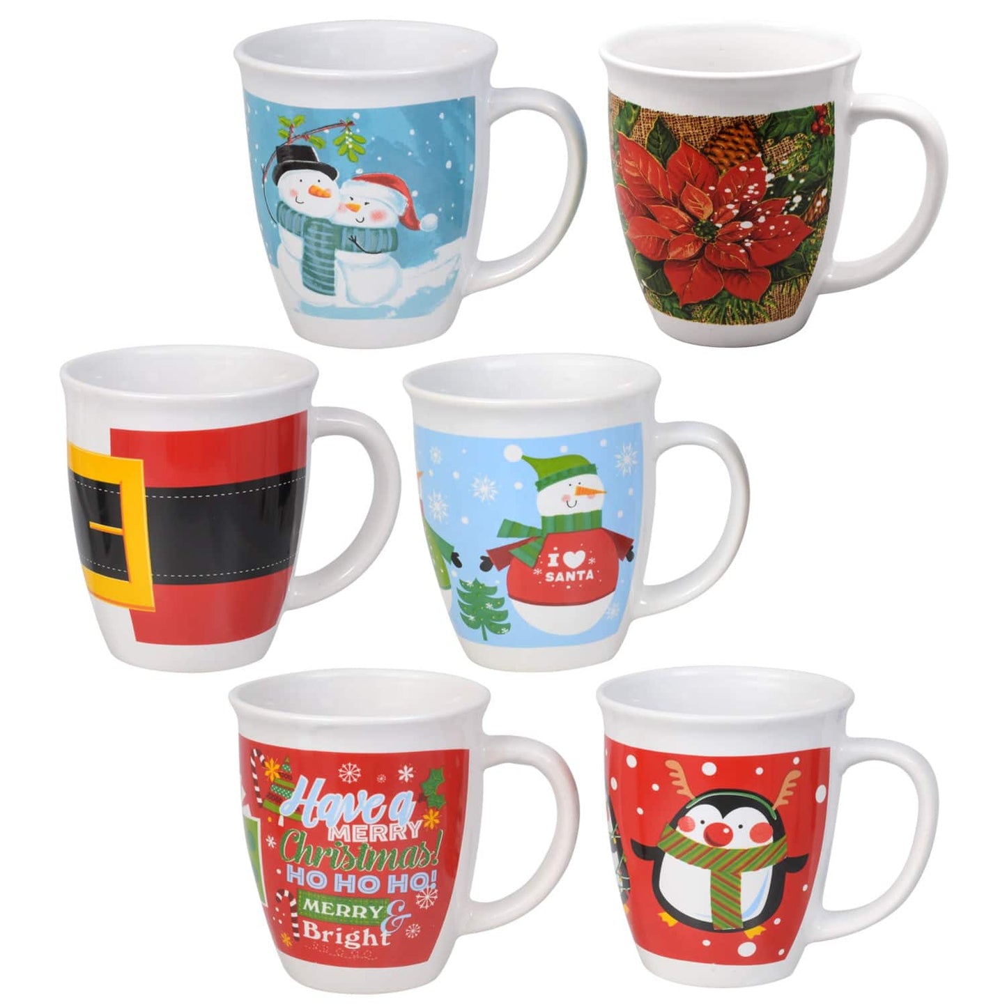 Christmas Holiday Gift-Boxed Stoneware Mugs, 14 oz. - FS GIFTS