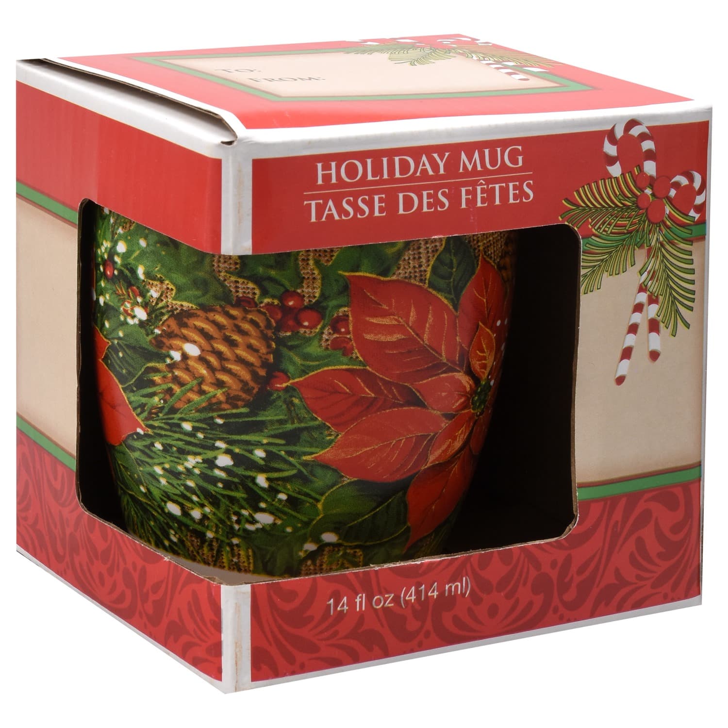 Christmas Holiday Gift-Boxed Stoneware Mugs, 14 oz. - FS GIFTS